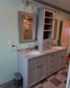 bathroom sink area