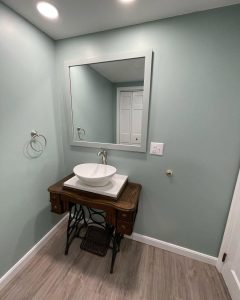 bathroom sink area