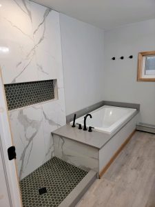 bathroom tub and shower