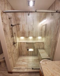 large seated shower