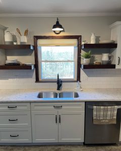 white and grey kitchen